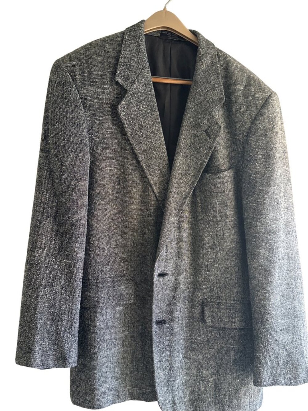 Gianelli Mens 42L Dress Sports Tweed Jacket 100% Pure Silk Grey - Picture 11 of 11